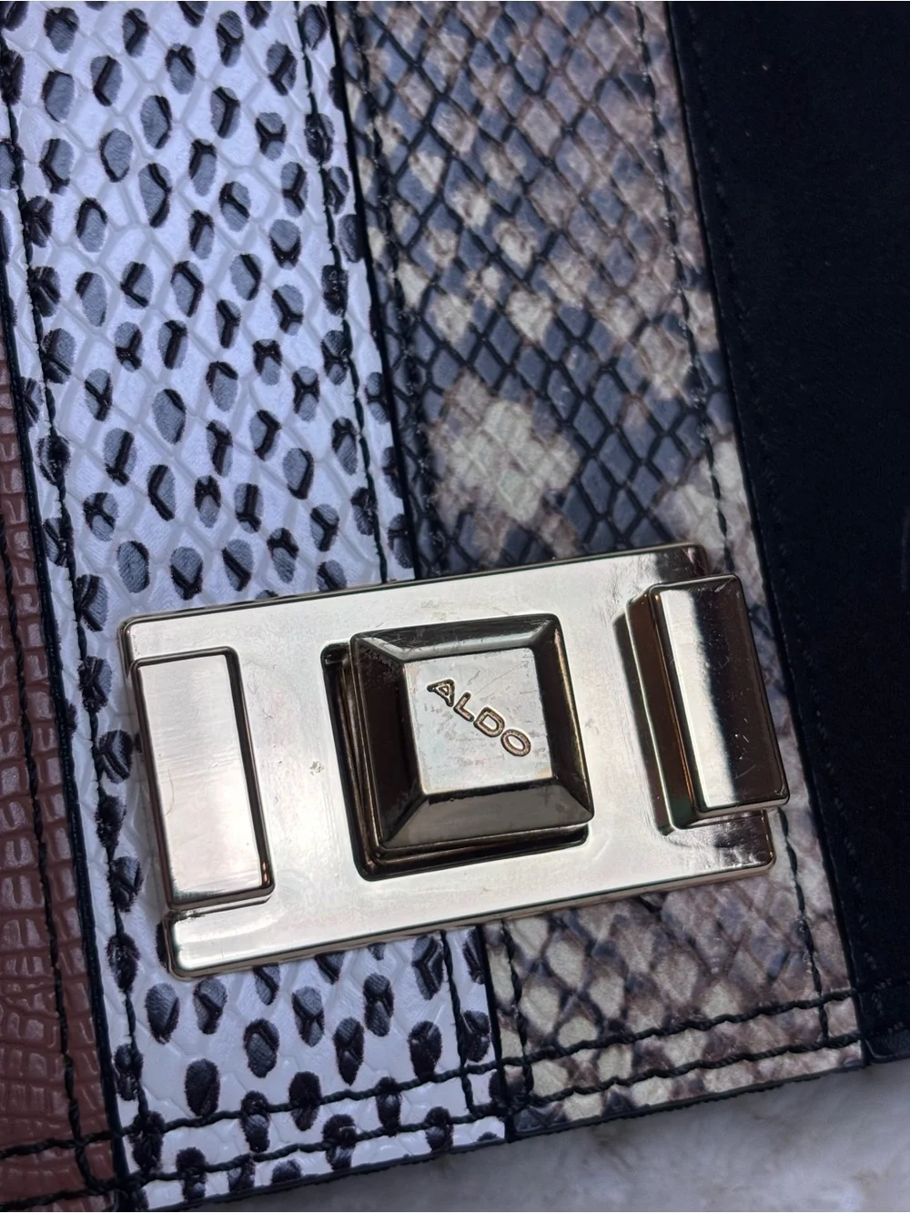Aldo Lovowia Faux Leather Snake Crossbody Bag